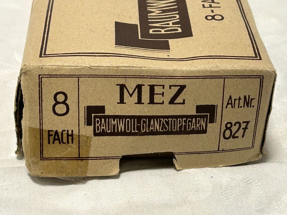 Vintage Baumwolle-Glanzstopfgarn von MEZ braun grau 8-fach 20m in Bad Vilbel