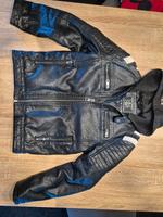 Biker Lederimitat Jacke Gr.146 mit Stoffkapuze Nordrhein-Westfalen - Gevelsberg Vorschau