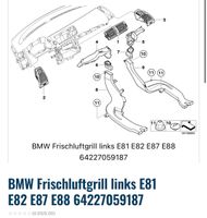 BMW Frischluftgrill links E81 E82 E87 E88 64227059187 Sachsen-Anhalt - Aschersleben Vorschau