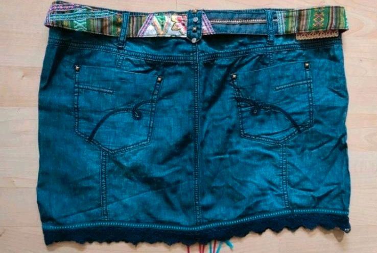 Mini Rock Jeans Optik Koröshi Damen Gr. L blau boho Hippie in Salzgitter