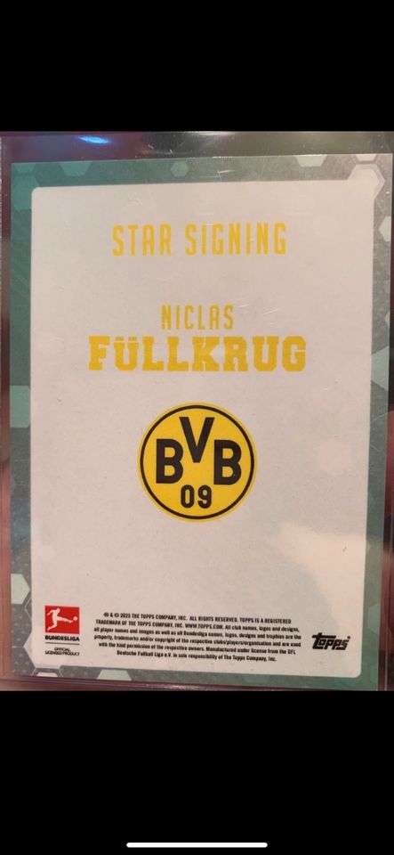 Topps Bundesliga Niclas Füllkrug Autogramm /49 BvB Dortmund in Bad Homburg