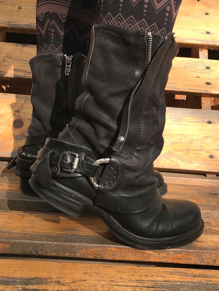 AS98 * Boots * Biker * Stiefel * Schuhe * 38 * Leder in Tanna
