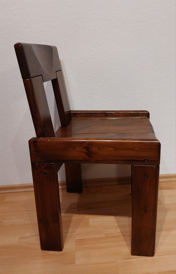 Brutalistische Stühle Holz Silvio Coppola f.Fratelli Montina 70er in München