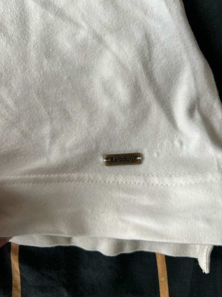 BARBOUR Polo T-Shirt Gr 10 Creme Stretch in Dresden