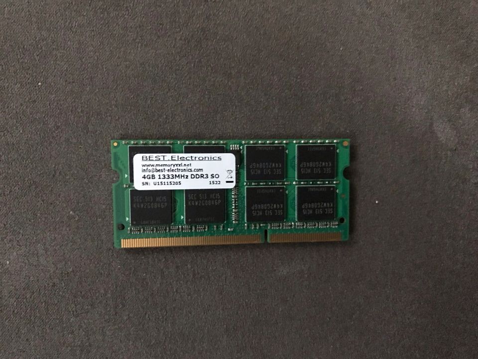 Speicher von BEST ELECTRONICS  4 GB 1333MHz DDR3 SO in Walthersdorf