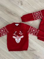 Weihnachtspulli Weihnachten Pulli Pullover rot 68 86 Christmas Hessen - Seligenstadt Vorschau