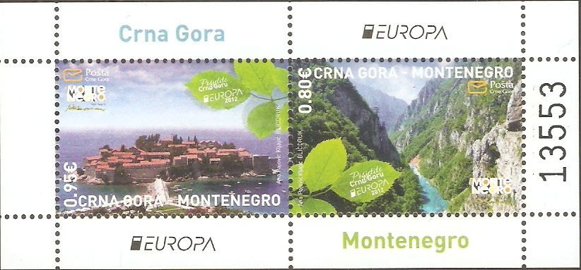 Montenegro Block 12** Europa-CEPT 2012 – Visite - Tourismus Berge in Kamen