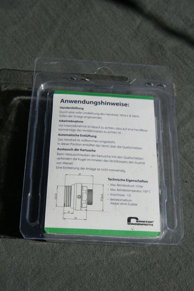 Automatischer Heizkörperentlüfter 5er Set von Sanitop Wingenroth in  Baden-Württemberg - Schönau, Heimwerken. Heimwerkerbedarf gebraucht kaufen