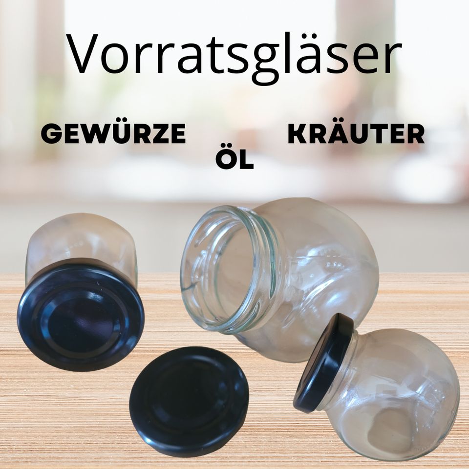 1 EUR: 5x Vorratsglas Bonbonglas 130ml Gewürze Kräuter Öl, Deckel in Augustdorf