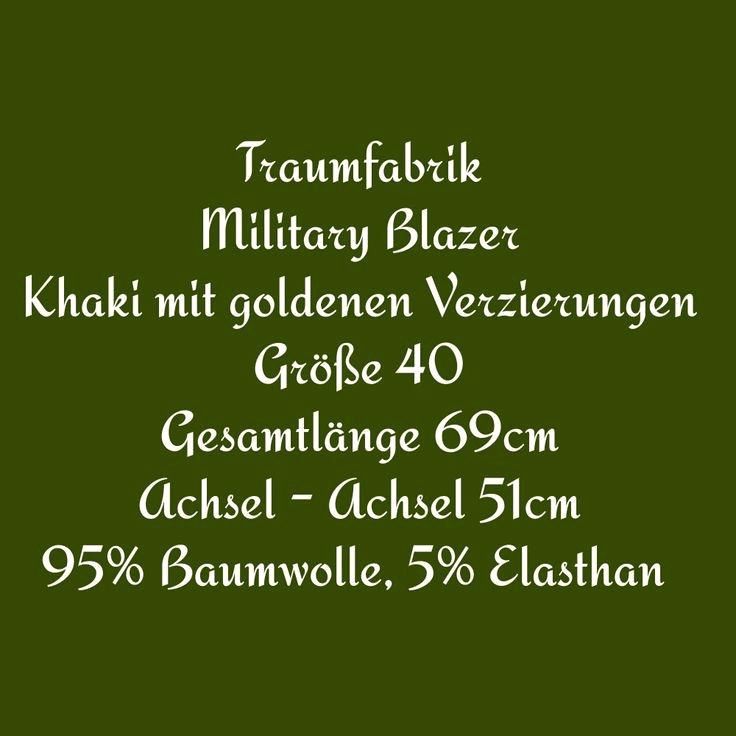 Traumfabrik Military Blazer Khaki 40 in Postlow
