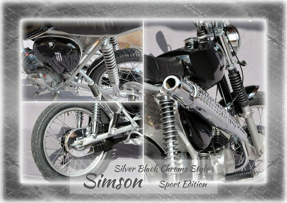 Simson S51 -NEUAUFBAU- Sport Edition - Silver Black Chrome Style in Wiehe