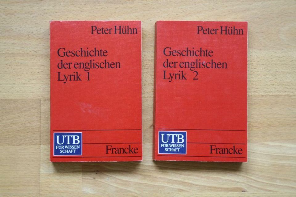 Peter Hühn, Geschichte der englischen Lyrik, 2 Bde UTB in Essen