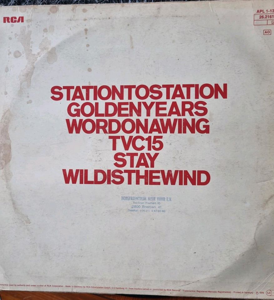 Vinyl LP "Station to Station ", David Bowie in Bremervörde
