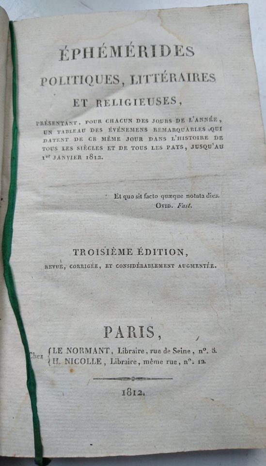 Antikes Buch 1812 Frankreich Politik Literatur Ledereinband Deko in Leipzig