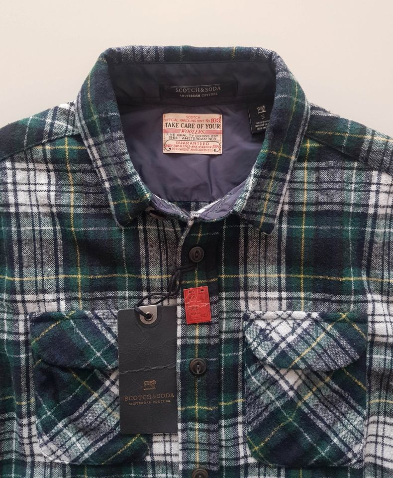 Scotch & Soda Herren Hemd Winter Freizeit Kariert Grün Gr: S in Wetzlar