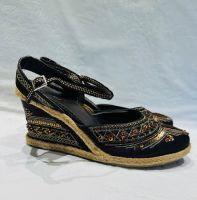 Sandalen 40 braun mit kupferfarbigen Pailletten und Stickereien Bielefeld - Schildesche Vorschau