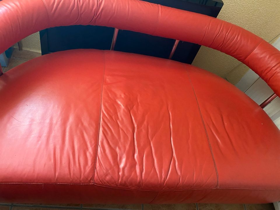 Leder  Couch Sofa breit 165cm und 80 tief in Ludwigshafen