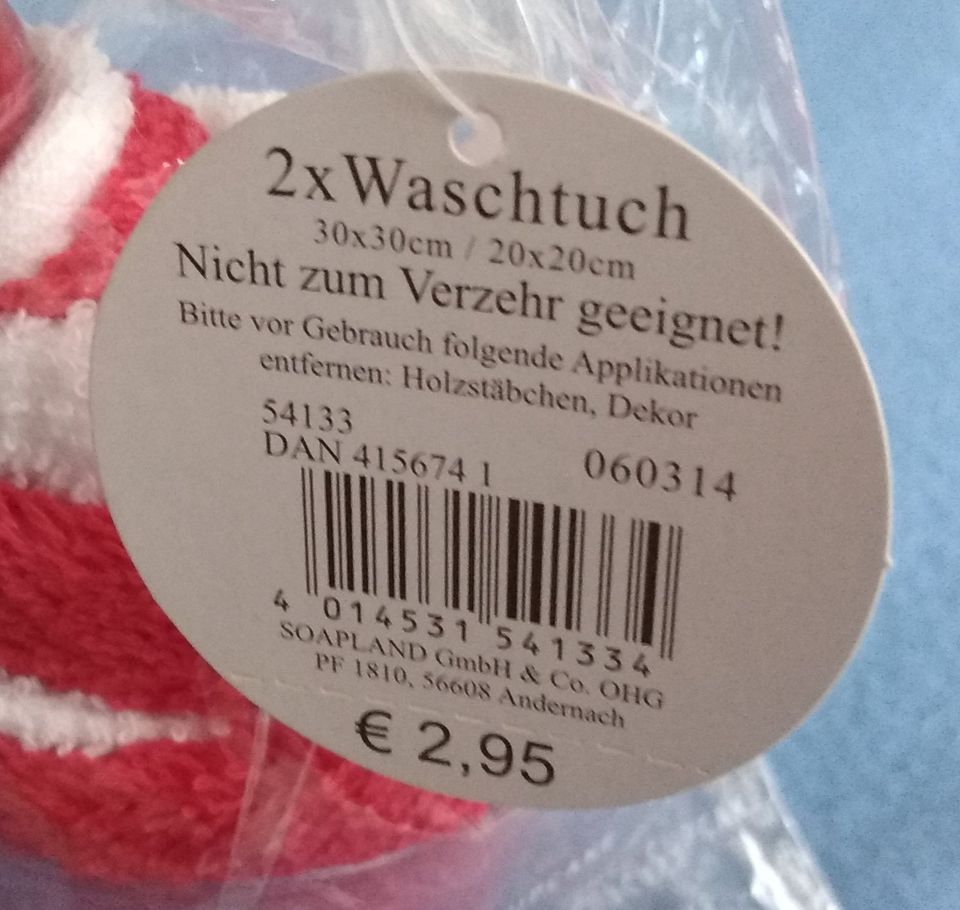 Geschenk-Set Cupcake Muffin 2x Waschtuch rot + weiß neu OVP in Karlsruhe