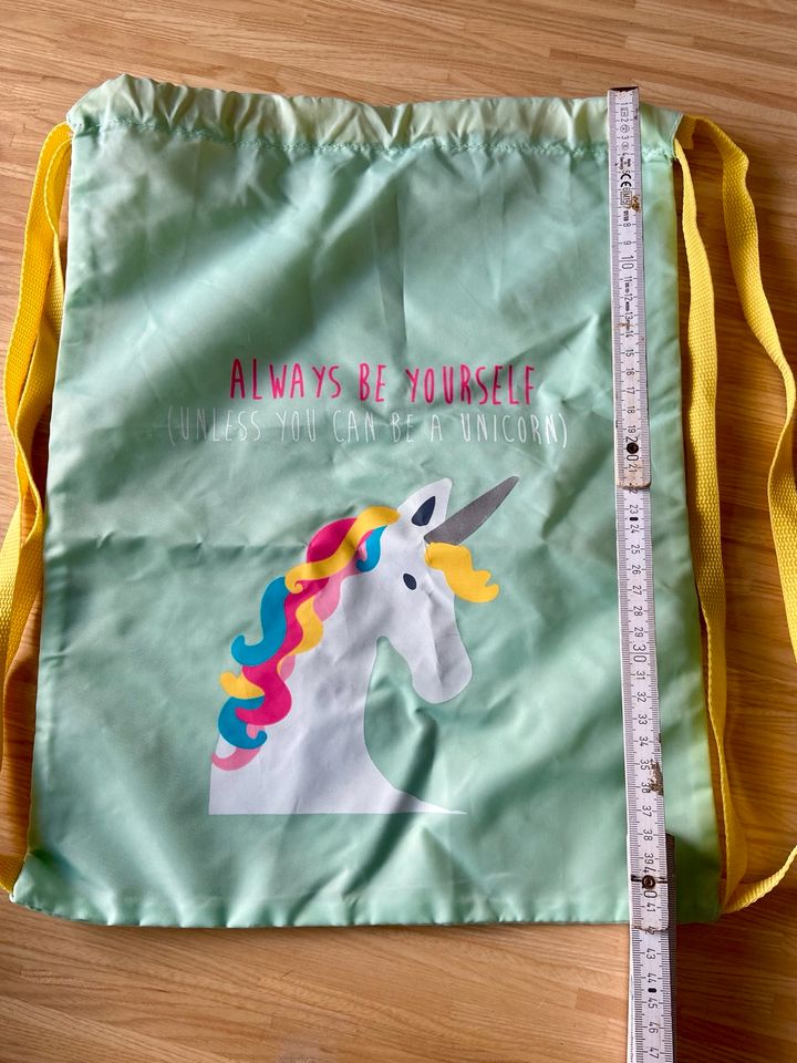 Turnbeutel Einhorn türkis, Kinderrucksack in Heroldsberg