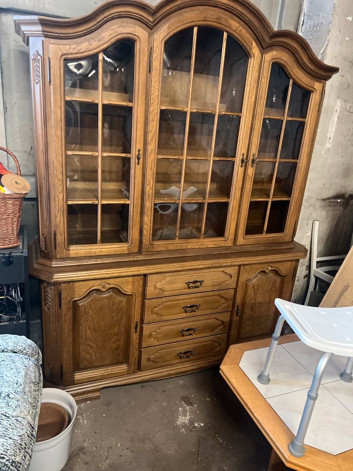 Vitrine, antik, Vintage Holz Schrank in Paderborn