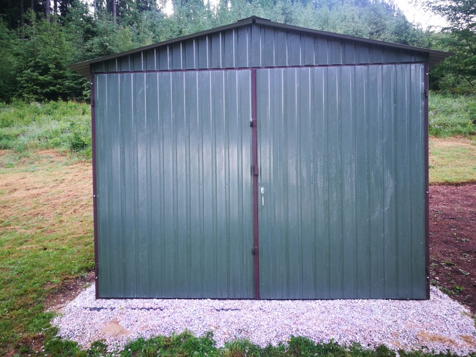 Blechgarage Gartenraum Stahl Fertiggarage Metallgarage PL 3x6* in Helsa