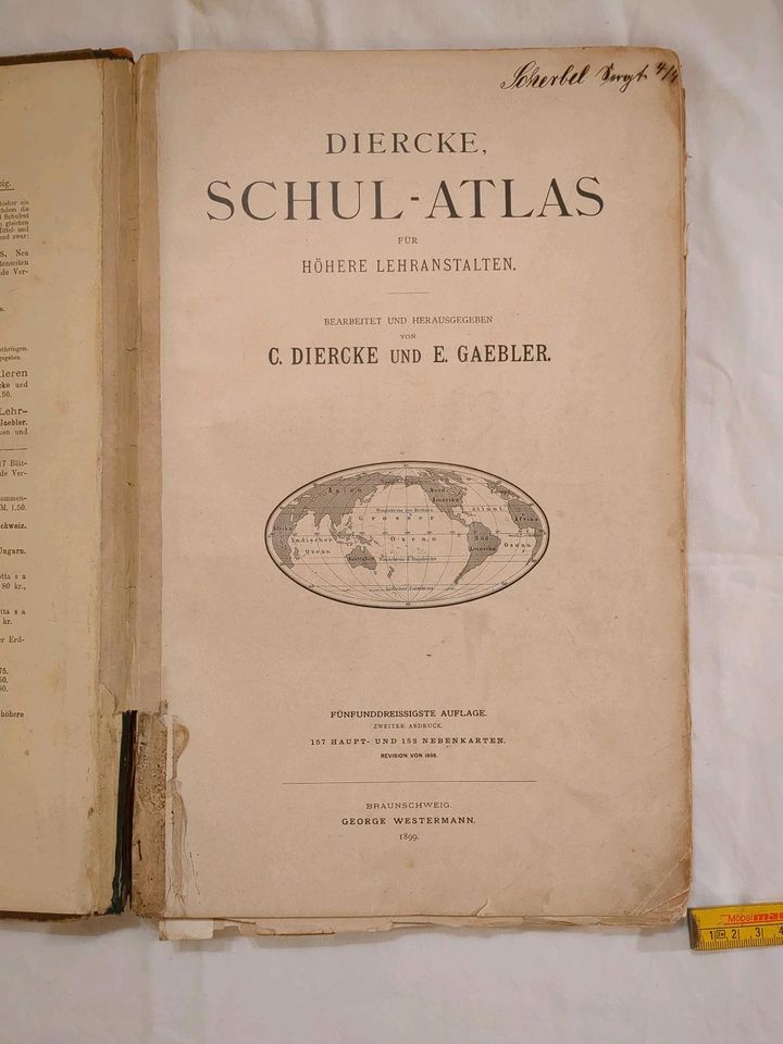 Alter Schulatlas 1899 in Löf