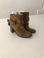 Braune Stiefeletten Stiefel zara schnürung Leder Lederstiefel le Bayern - Wendelstein Vorschau