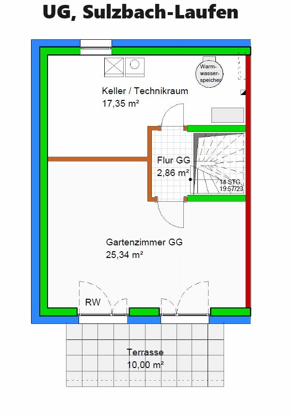 Neubau-Doppelhaushälfte in toller Aussichtslage inkl. Grundstück, inkl. Garage in Sulzbach-Laufen in Sulzbach-Laufen