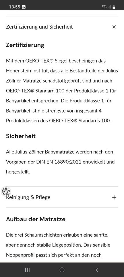 Babymatratze in Elpersbüttel