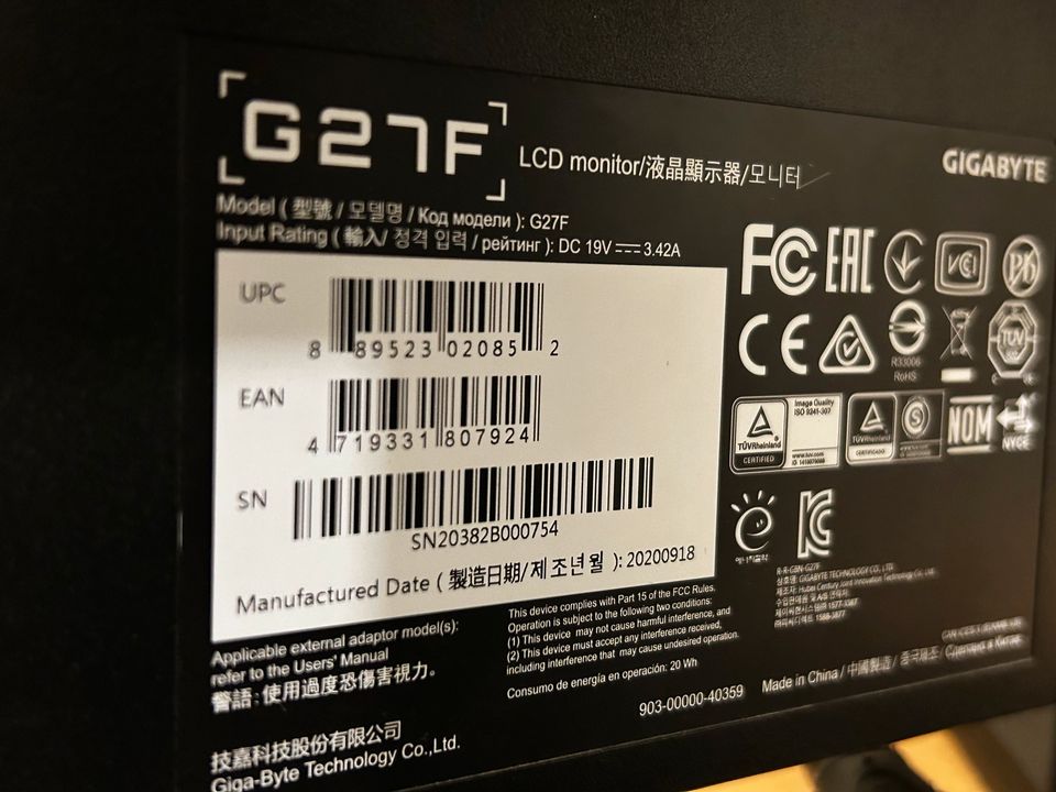 Gigabyte 27Zoll 144Hz Monitor in Berlin