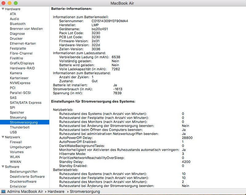 MacBook Air 2Ghz Intel Core i7 8GB RAM 256GB SSD in Rostock