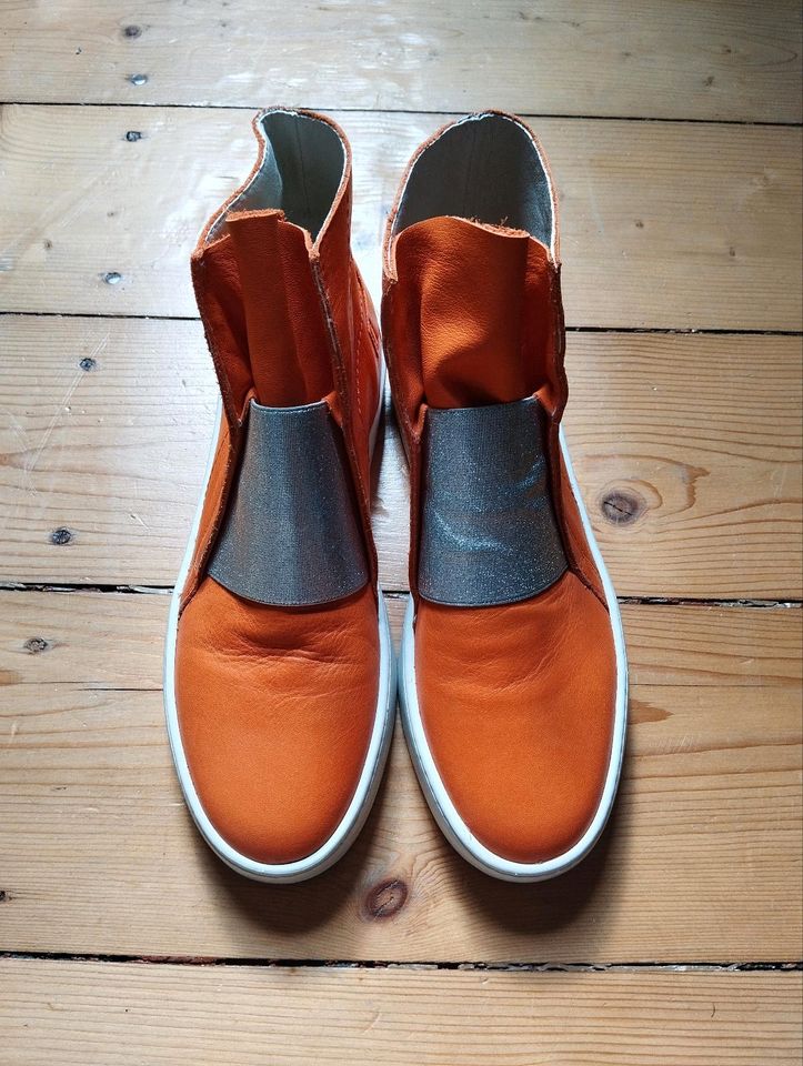 orange High Cut Sneaker Binks Nappaleder SlipOn Stiefelette in Berlin