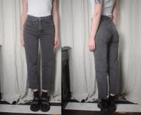 Cotton On Cropped Straight Jeans schwarz grau UsedLook Highwaist Berlin - Neukölln Vorschau