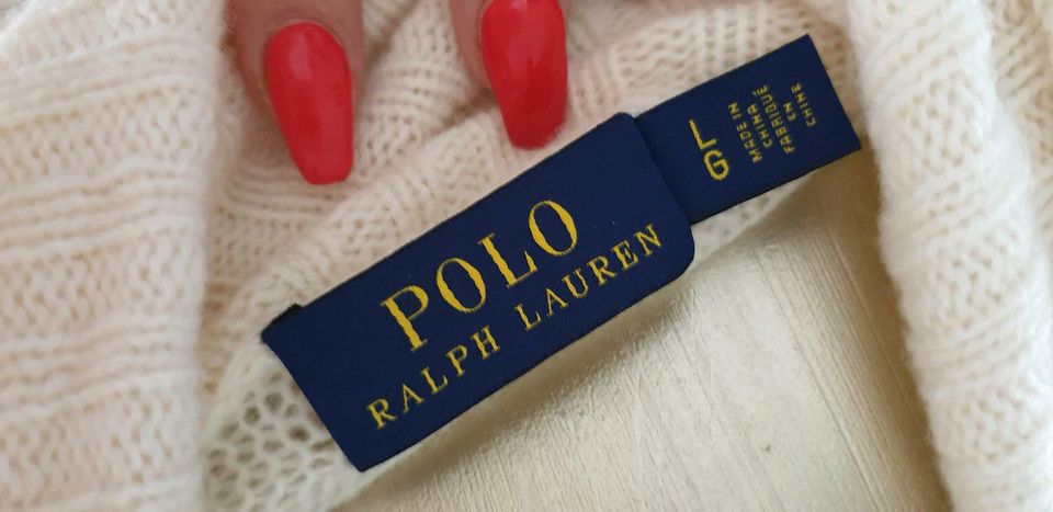 Ralph Lauren Poncho NEU L 42 M 40 Wolle Cashmere Strick Zupfmuste in Schnega