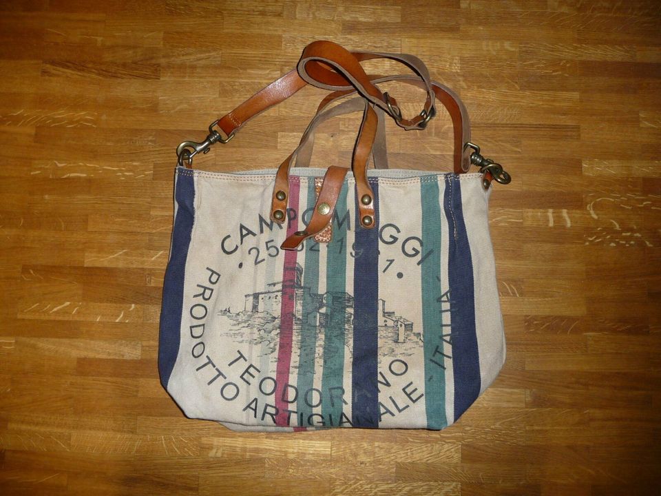 CAMPOMAGGI Tasche Canvas Leder Shopper Messenger Bag Italy in München