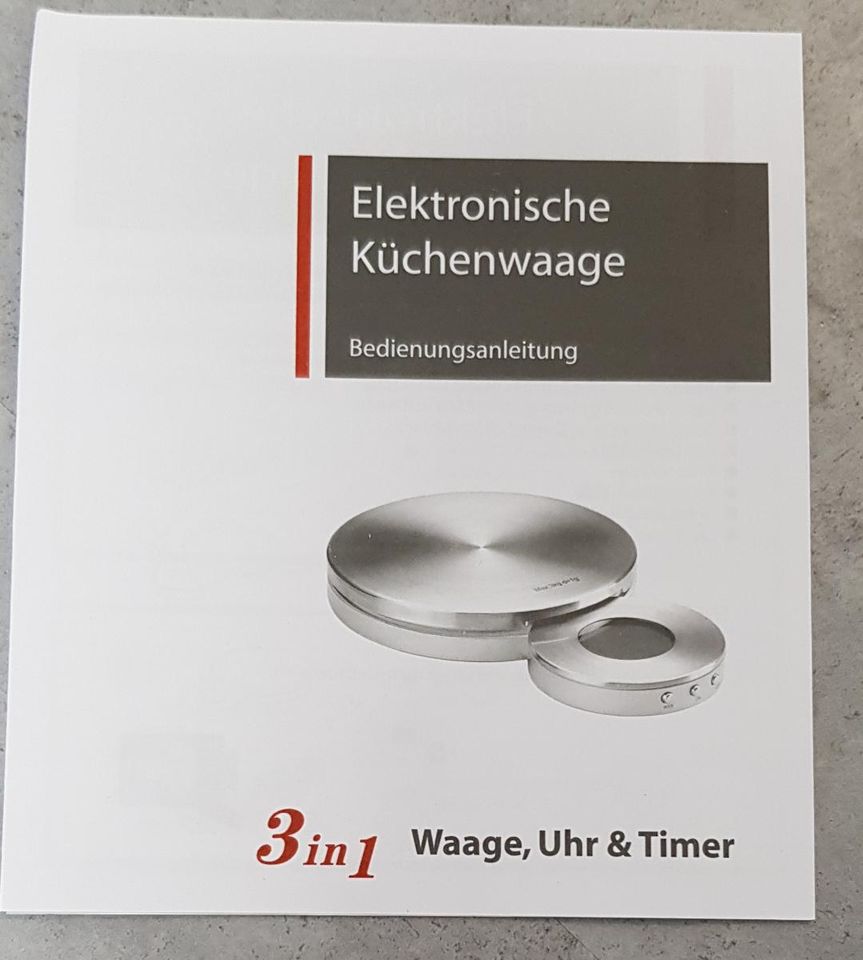 Elektronische Küchenwaage NEU Edelstahl bis 3000g Waage LCD in Aglasterhausen