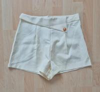 Business HighWaist Anzug Shorts kurze Hose mit Knopf Creme Hessen - Hilders Vorschau