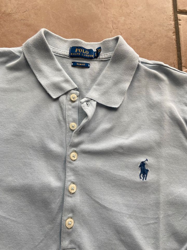 Polo Ralph Lauren Poloshirt, Größe L Slim Fit, wie neu, hellblau in Naunhof