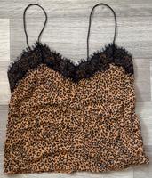 braun-orangenes Top mit schwarzer Spitze und Leopardenmuster Baden-Württemberg - Kippenheim Vorschau