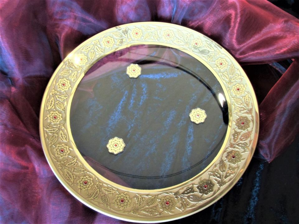 Wertvoller Glasteller ∅ 34 cm, 24 kt Gold - Paşabahçe Mağazaları in Hofgeismar