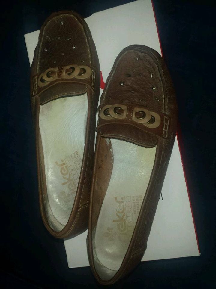 Rieker Slipper/Mokkasins Ballerinas braun echt Leder,Gr.38, Super in Saarbrücken