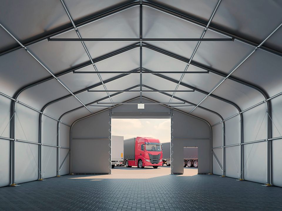 XXXL 10x20m x5,5m TITAN Lagerzelt Zeltgarage Weidezelt Zelthalle Stahlrohre Ø 76mm PVC 650g in Berlin