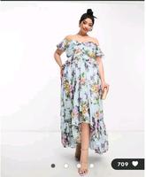Luftiges Sommerkleid mit Carmenärmeln hellblau Bayern - Donnersdorf Vorschau