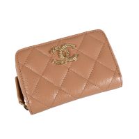 CHANEL 22K Small Zippy Coin Purse Leder Geldbörse Dunkelbeige Bayern - Memmingen Vorschau