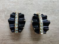 Ohrclips gold schwarz Modeschmuck original 60er 70er Vintage Niedersachsen - Bremervörde Vorschau