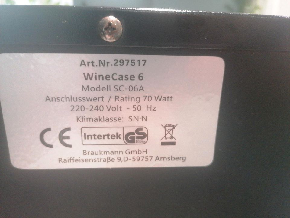 Weinkühler / Weinschrank Winecase 6 in Wegberg