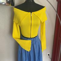 Strickjacke, schulterfrei, Top, Strick, Zara, M, neu,gelb,Carmen Nordrhein-Westfalen - Hemer Vorschau