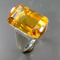 Designerring -925er Silber-14ct-Rotgold + Citrin - Quarz-RG 17,5 Nordrhein-Westfalen - Nettersheim Vorschau