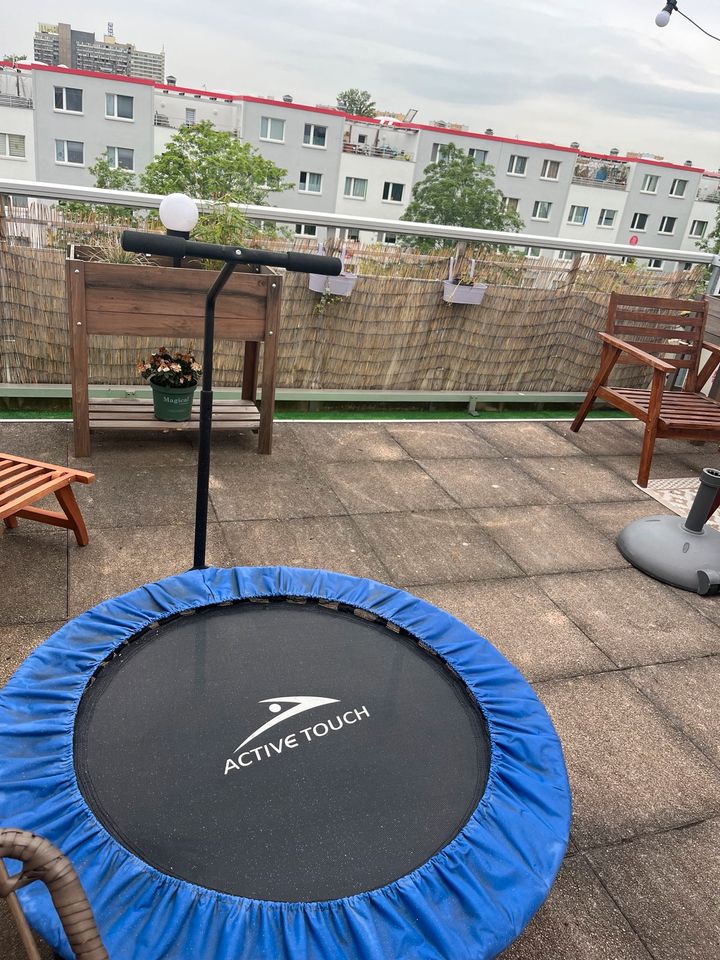 Trampolin mit Haltegriff in Halle