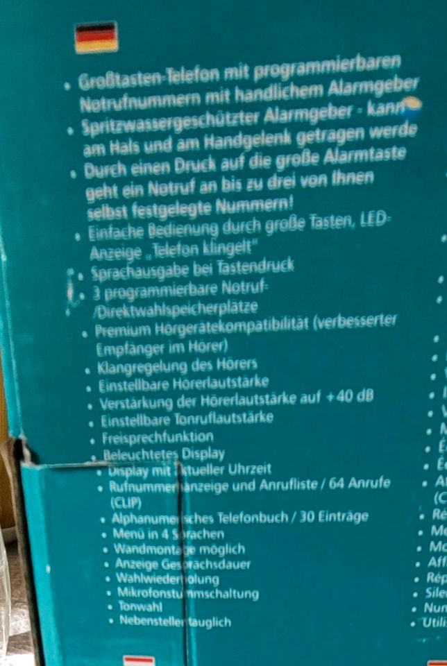 Großtasten Telefon mit Notrufgeber Hörgerätekompatibel in Taunusstein